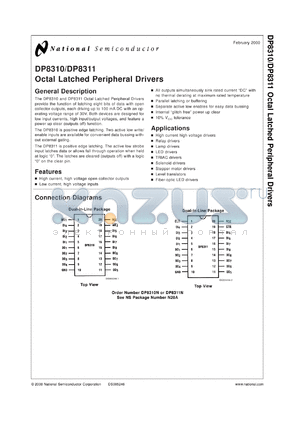 DP8311MWC datasheet - Octal Latched Peripheral Driver