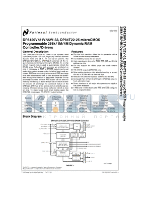 DP8422VX-33 datasheet - microCMOS Programmable 256K/1M/4M Dynamic RAM Controller/Drivers [Life-time buy]