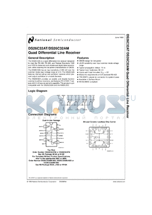 DS26C32ATMWC datasheet - CMOS Quad Differential Line Receivers