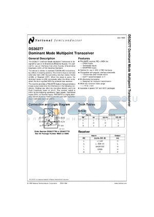 DS36277TMX datasheet - Dominant Mode Multipoint Transceiver