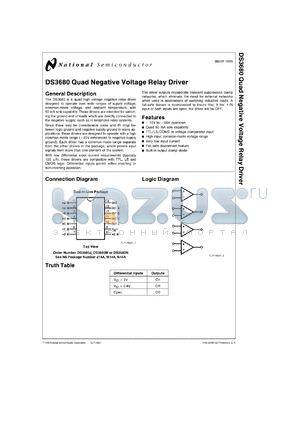 DS3680MX datasheet - Quad Negative Voltage Relay Driver