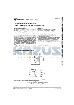 DS3695ATMX datasheet - Multipoint RS485/RS422 Transceivers