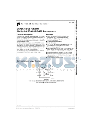 DS75176BMX datasheet - Multipoint RS-485/RS-422 Transceivers