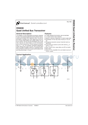 DS8838MX datasheet - Quad Unified Bus Transceiver