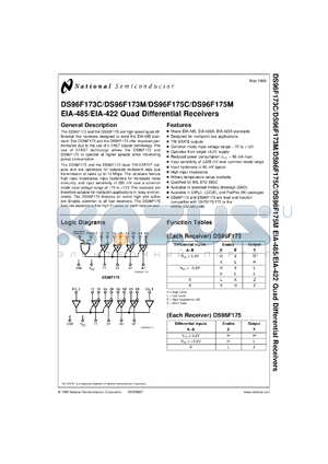 5962-9076602MEA datasheet - RS-485/RS-422 Quad Differential Receiver