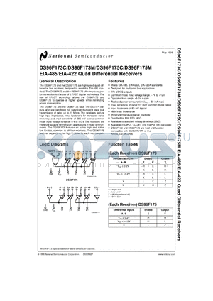 5962-9076602MFA datasheet - RS-485/RS-422 Quad Differential Receiver