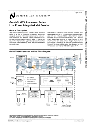G1-233P-85-1.8 datasheet - Geode Processor Series Low Power Integrated x86 Solution [Preliminary]