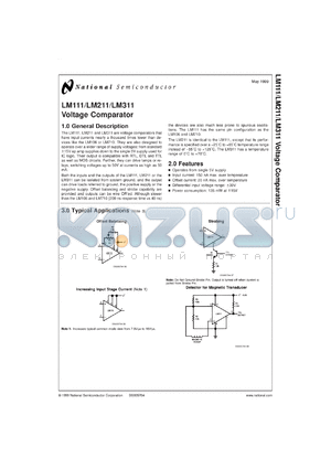 LM111J-8 datasheet - Voltage Comparator