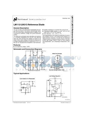 LM113MDS datasheet - Precision Reference