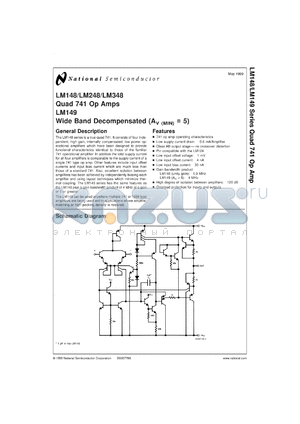 JM38510/11001BD datasheet - Series Quad 741 Op Amp