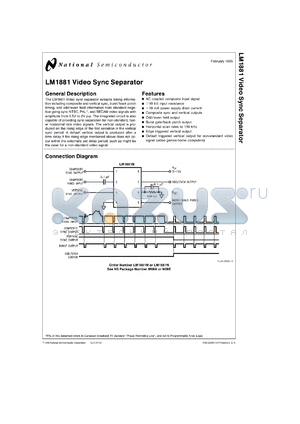 LM1881MX datasheet - Video Sync Separator