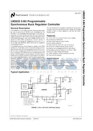 LM2635MX datasheet - 5-Bit Programmable Synchronous Buck Regulator Controller [Not recommended for new designs]