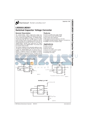 LM2661MX datasheet - Switched Capacitor Voltage Converter