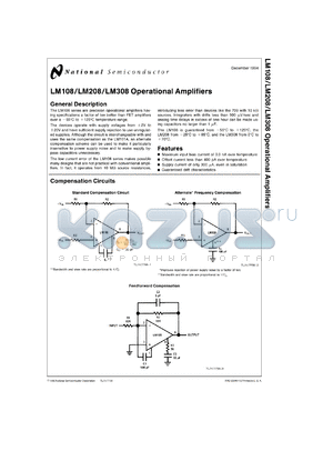 LM308MDC datasheet - Operational Amplifier
