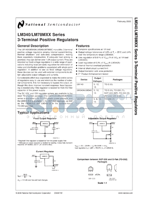 LM340T-5.0MWC datasheet - Series 3-Terminal Positive Regulators