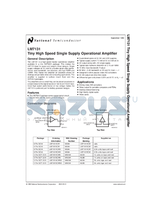 LM7131BCN datasheet - Tiny High Speed Single Supply Operational Amplifier