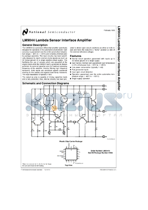 LM9044VX datasheet - Lambda Sensor Interface Amplifier