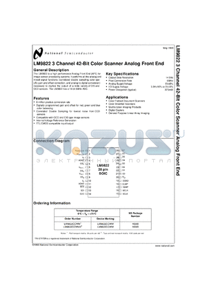 LM9822CCWM datasheet - 3 Channel 42-Bit Color Scanner Analog Front End