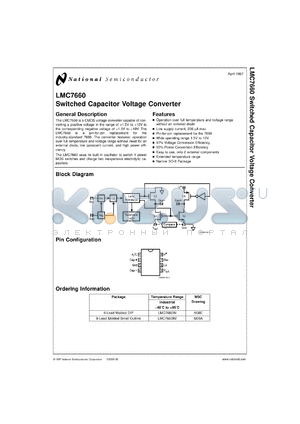 LMC7660IMDC datasheet - Switched Capacitor Voltage Converter