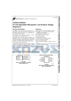 LP2954IMX datasheet - 5V Micropower Low-Dropout Voltage Regulator