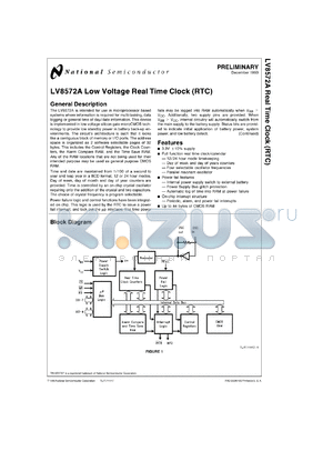 LV8572AV datasheet - Low Voltage Real Time Clock (RTC) [Life-time buy]