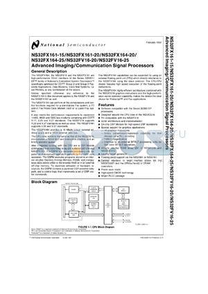 NS32FV16AV-20 datasheet - Advanced Imaging/Communications Signal Processors [Life-time buy]