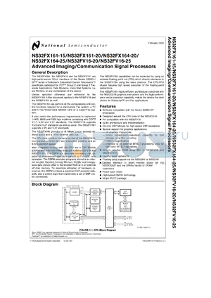 NS32FX161AV-20 datasheet - Advanced Imaging/Communications Signal Processors [Life-time buy]