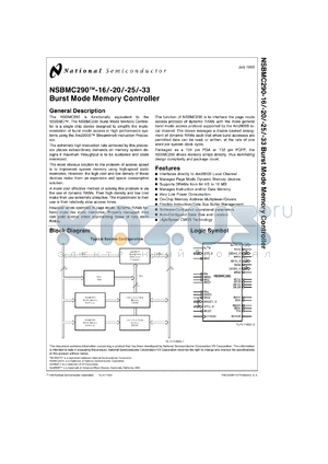 NSBMC290VF-33 datasheet - Burst Mode Memory Controller