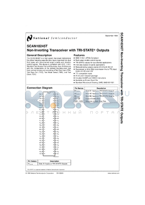 5962-9311501MXA datasheet - Non-Inverting Transceiver with TRI-STATE Outputs