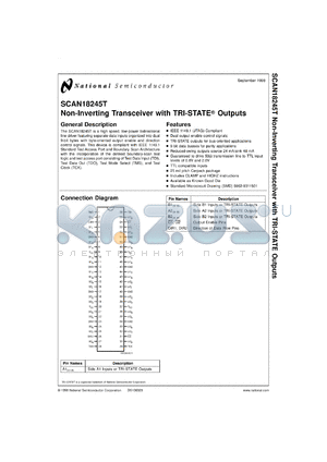 SCAN18245TMDA datasheet - Non-Inverting Transceiver with TRI-STATE Outputs