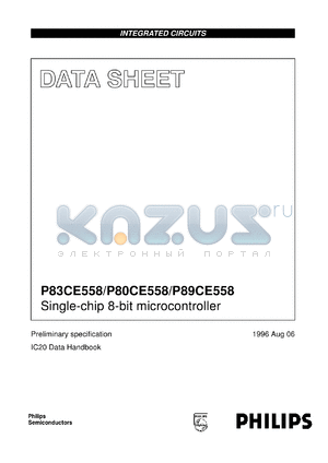 P80CE558EBB/01 datasheet - Single-chip 8-bit microcontroller