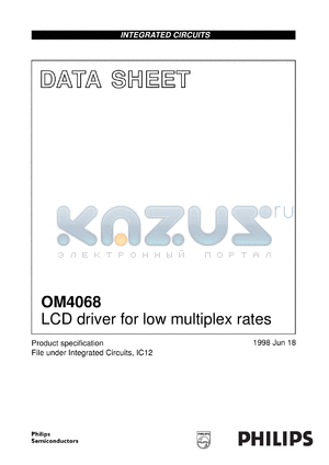 OM4068P/F1 datasheet - LCD driver for low multiplex rates