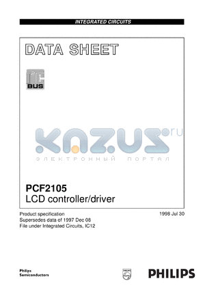 PCF2105MU/2/F1 datasheet - LCD controller/driver