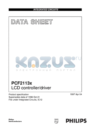 PCF2113AH/F2 datasheet - LCD controller/driver