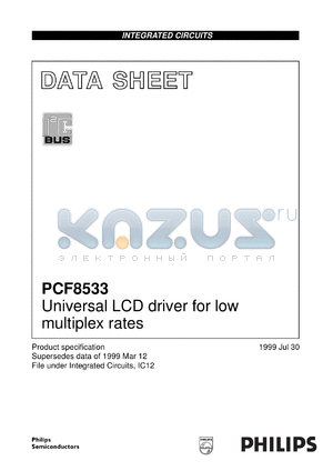 PCF8533U/2/2 datasheet - Universal LCD driver for low multiplex rates