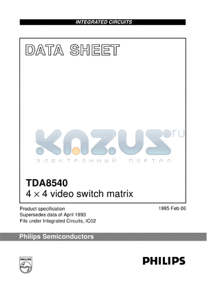 TDA8540/C2 datasheet - 4 x 4 video switch matrix