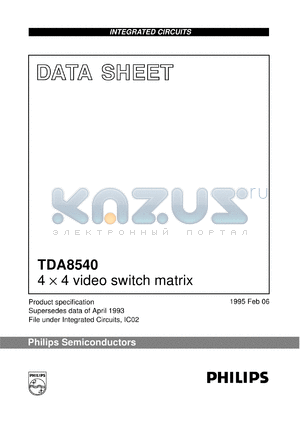 TDA8540T/C2 datasheet - 4 x 4 video switch matrix