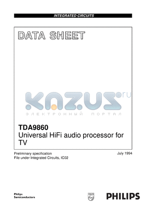 TDA9860/V2 datasheet - Universal HiFi audio processor for TV