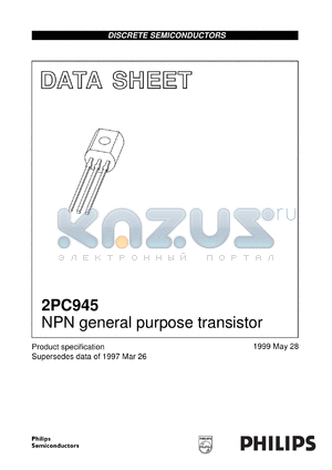 2PC945P datasheet - NPN general purpose transistor