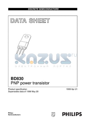 BD830 datasheet - PNP power transistor