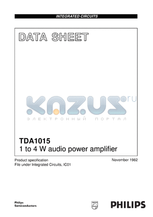 TDA1015/N3 datasheet - 1 to 4 W audio power amplifier