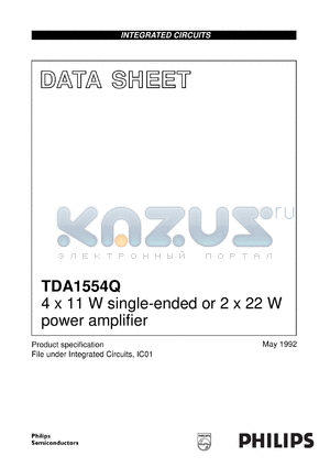 TDA1554Q/N2 datasheet - 4 x 11 W single-ended or 2 x 22 W power amplifier