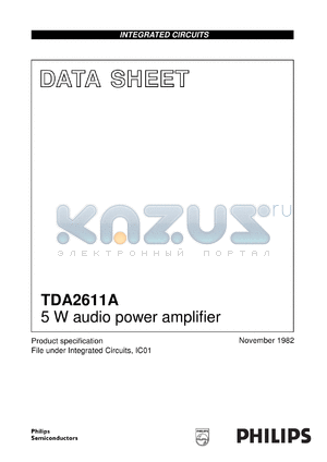 TDA2611A/N5 datasheet - 5 W audio power amplifier