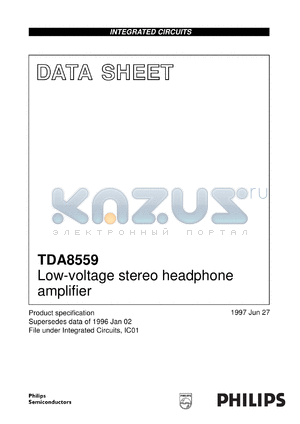 TDA8559T/N1 datasheet - Low-voltage stereo headphone amplifier