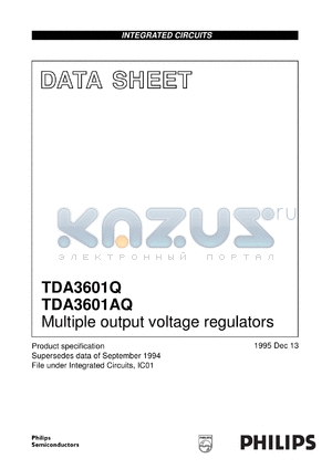 TDA3601AQ/N2/S3 datasheet - Multiple output voltage regulators