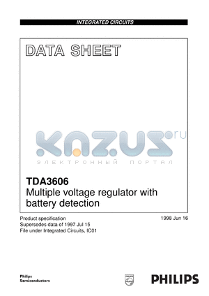 TDA3606T/N1 datasheet - Multiple voltage regulator with battery detection