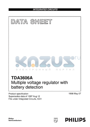 TDA3606AT/N1 datasheet - Multiple voltage regulator with battery detection