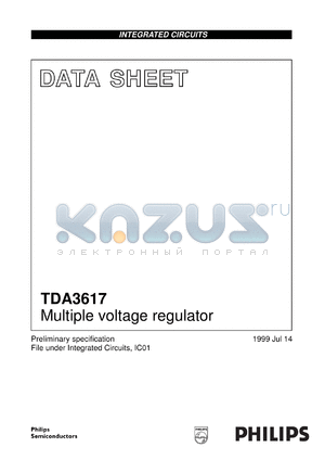 TDA3617J/N1 datasheet - Multiple voltage regulator