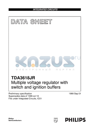 TDA3618JR/N1 datasheet - Multiple voltage regulator with switch and ignition buffers