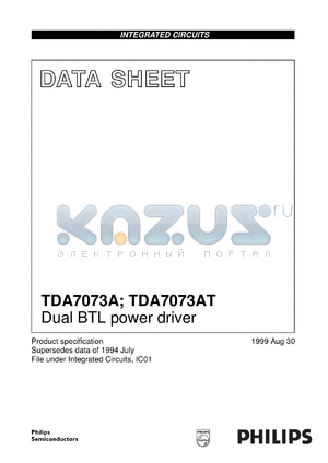 TDA7073/N1 datasheet - Dual BTL power driver